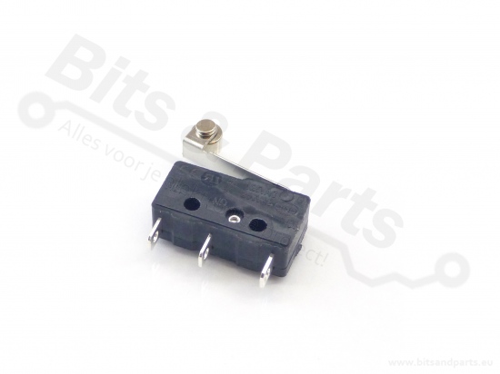 Microswitch drukknop (maakcontact) met hevel/hefboom met rol